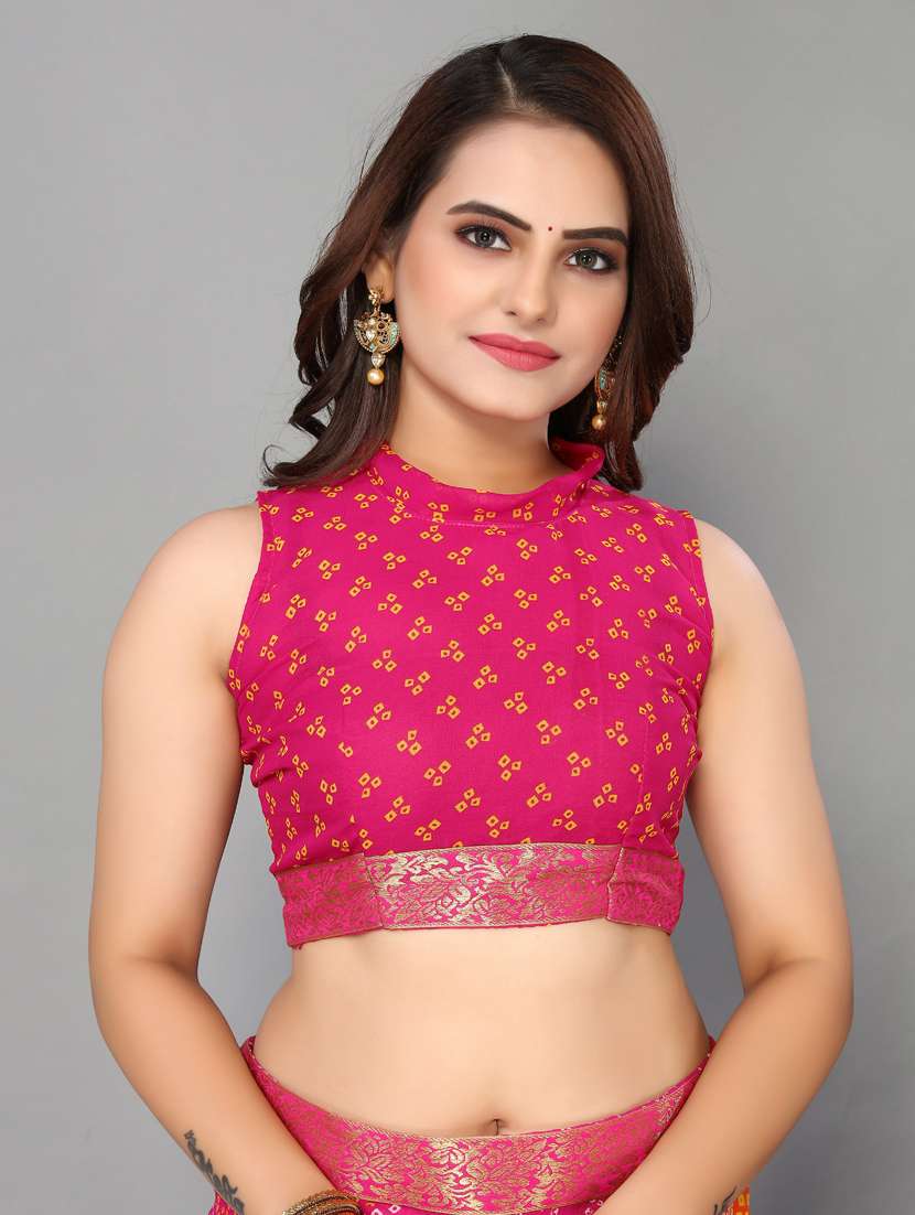 georgette bandhani saree with blouse - 19569461 -  Standard Image - 2