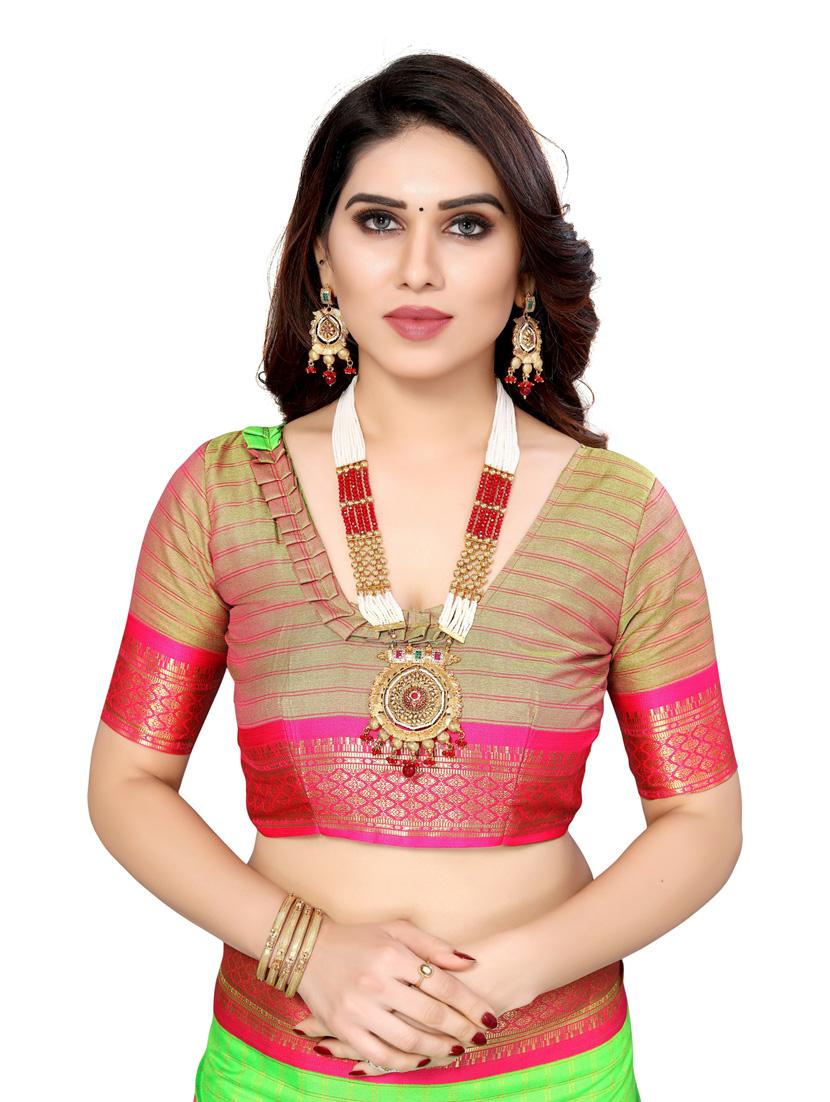 light green chettinadu saree with blouse - 19571267 - Standard Image - 2