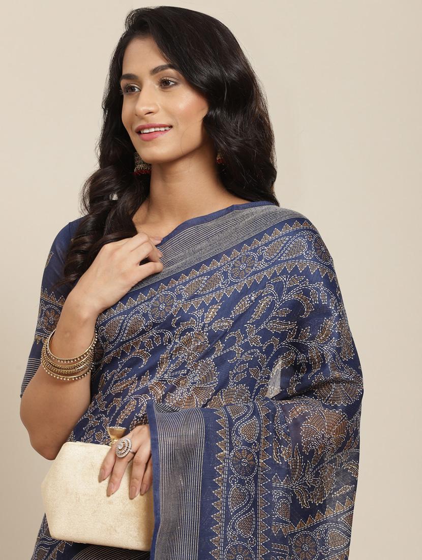 floral printed saree with blouse - 19572714 - Standard Image - 2