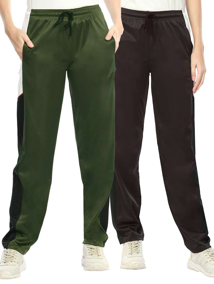 women mid rise track pant combo