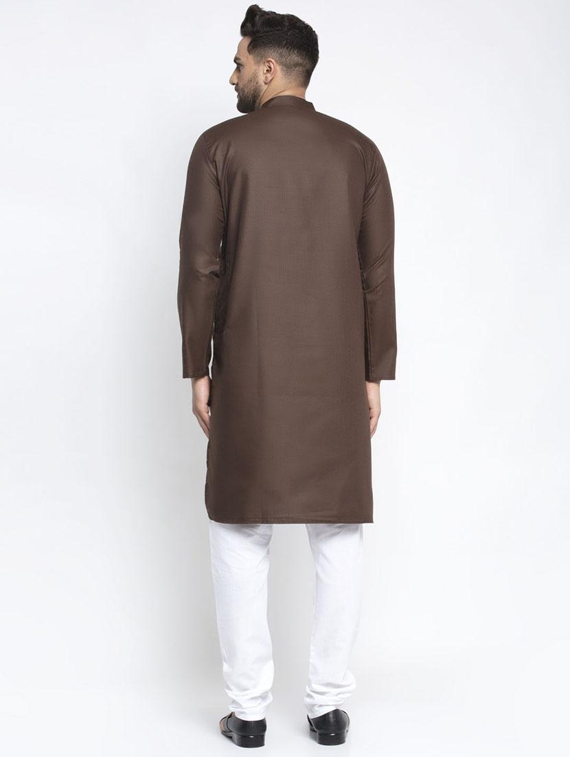 coffee kurta pyjama ethnic wear set - 19578133 - Standard Image - 2
