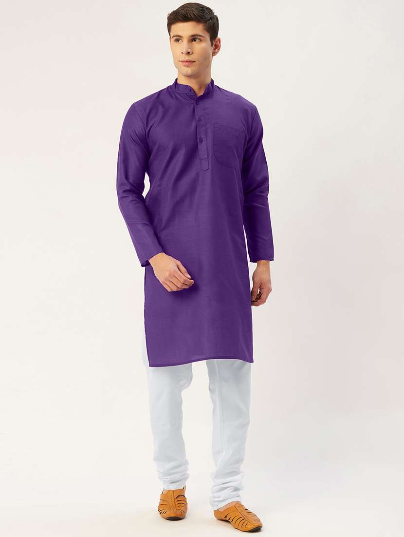 purple kurta pyjama ethnic wear set
