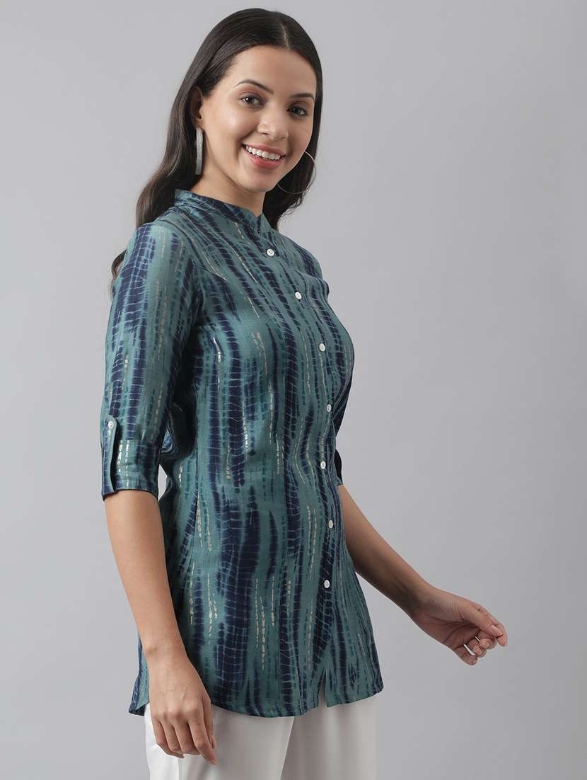 Women's A Line Mandarin Neck Top - 19578182 -  Standard Image - 2