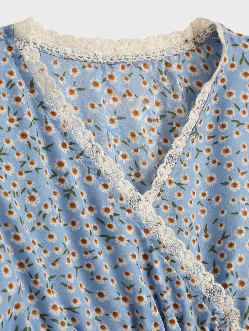 girls v neck short sleeves frock - 19578432 -  Standard Image - 2