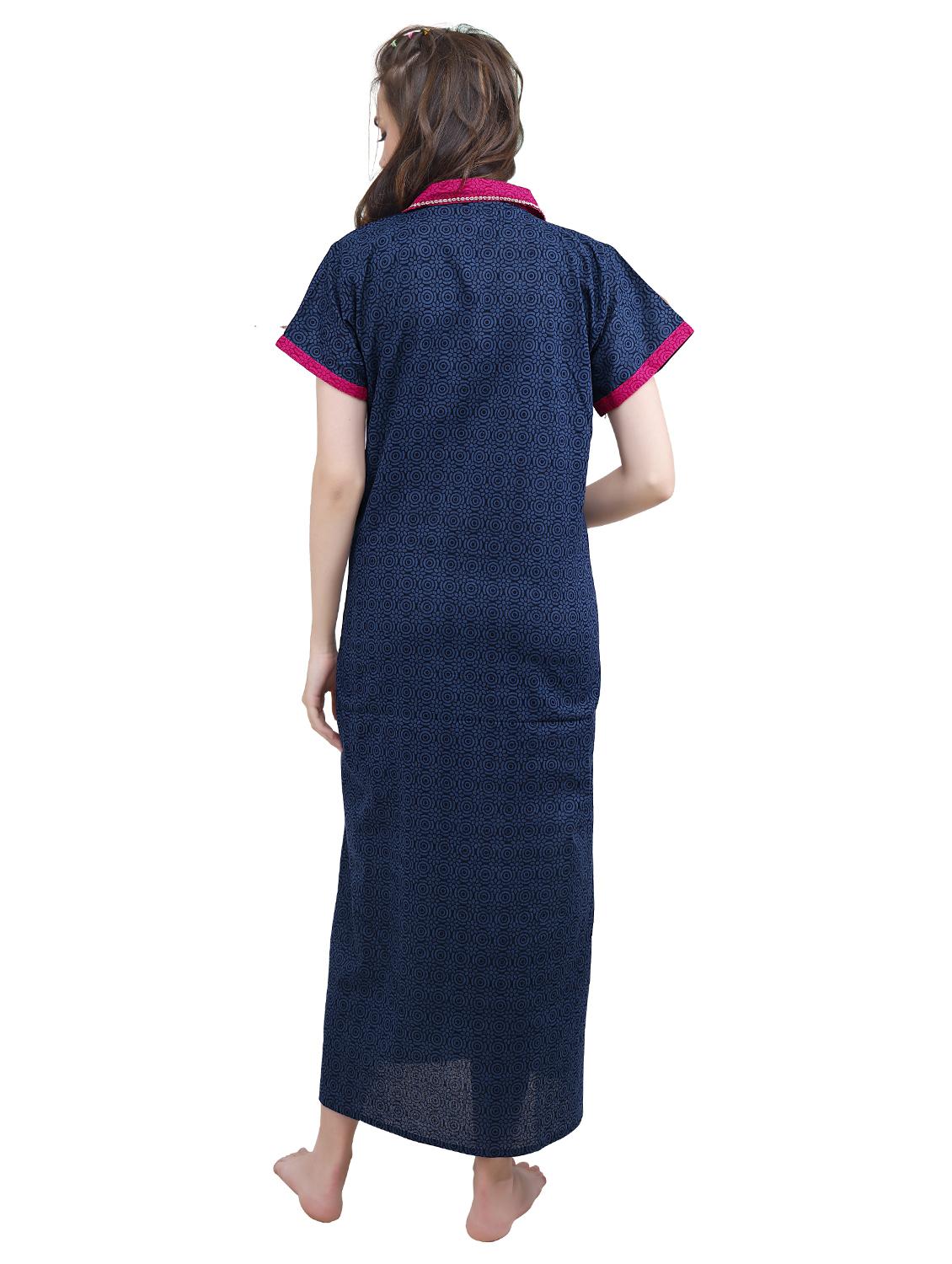 embroidered neck printed sleepshirts & nighty - 19578480 - Standard Image - 2