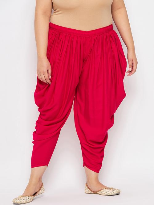 pink rayon dhoti salwar salwars - 19578495 -  Standard Image - 0