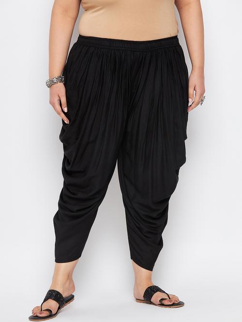 black rayon dhoti salwar salwars - 19578498 - Standard Image - 0