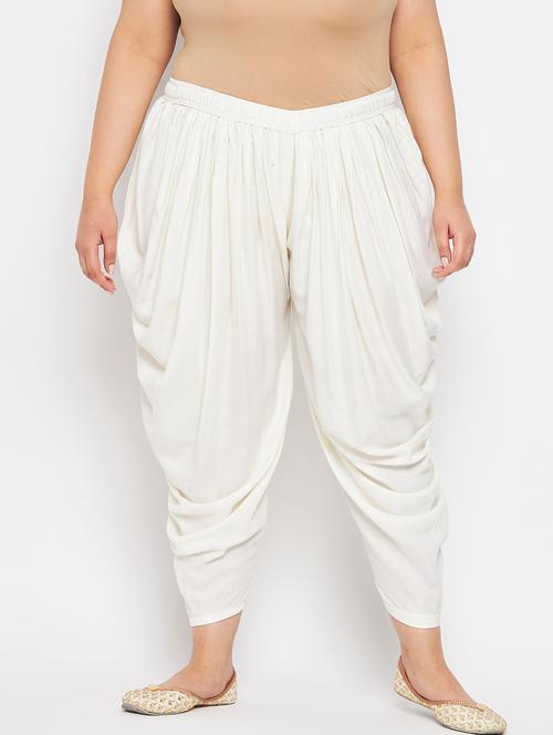 white rayon dhoti salwar salwars - 19578499 -  Standard Image - 0