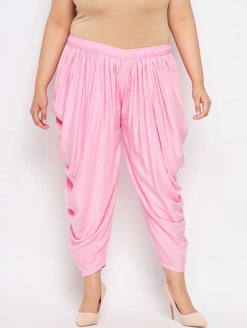 pink rayon dhoti salwar salwars - 19578503 -  Standard Image - 0