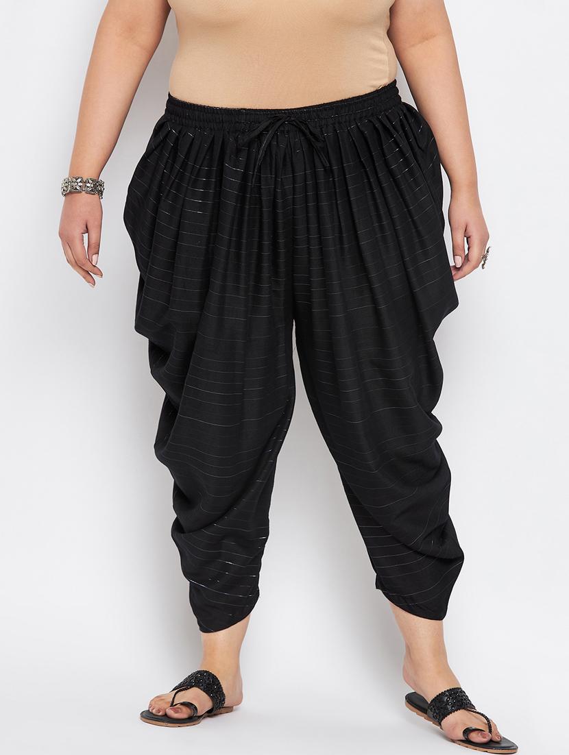 black striped rayon dhoti salwar - 19578508 - Zoom Image - 0