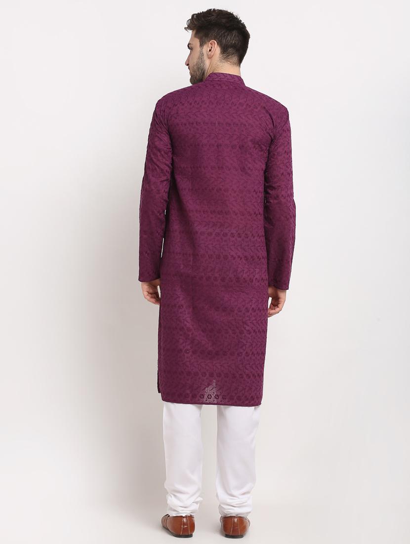 purple kurta pyjama ethnic wear set - 19579372 - Standard Image - 2