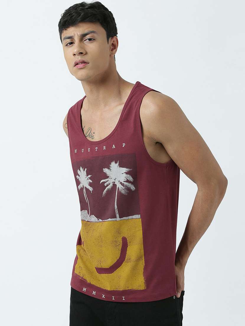 scoop neck printed regular vest - 19580437 -  Standard Image - 2