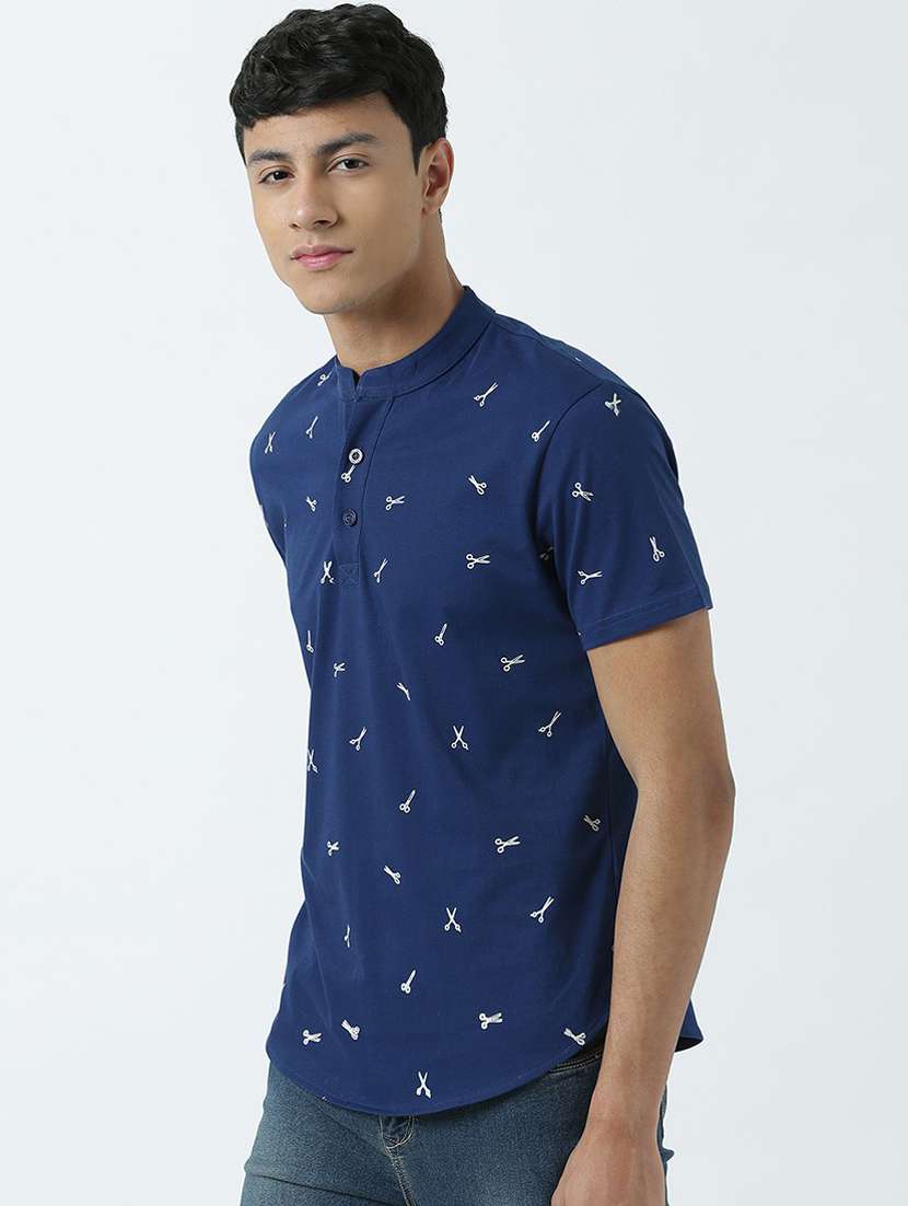 heniey neck printed regular t-shirt - 19580487 -  Standard Image - 2