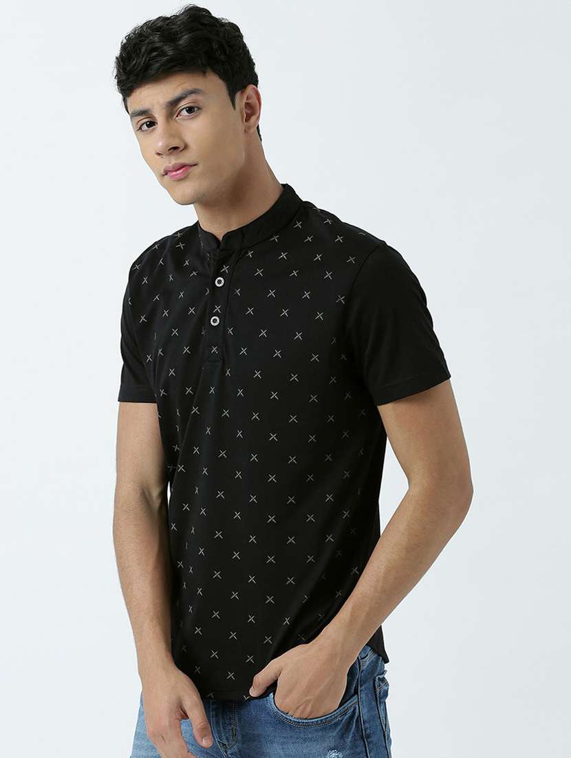 heniey neck solid regular t-shirt - 19580491 -  Standard Image - 2