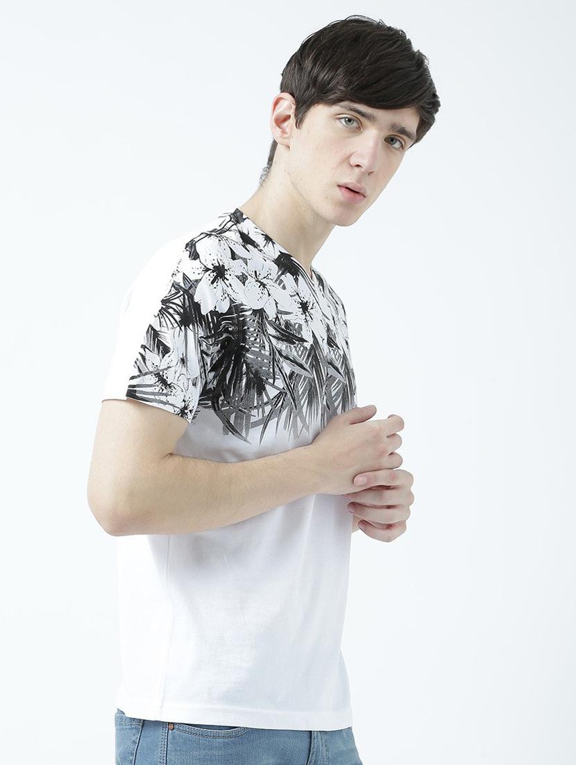 v neck printed regular t-shirt - 19580606 - Standard Image - 2