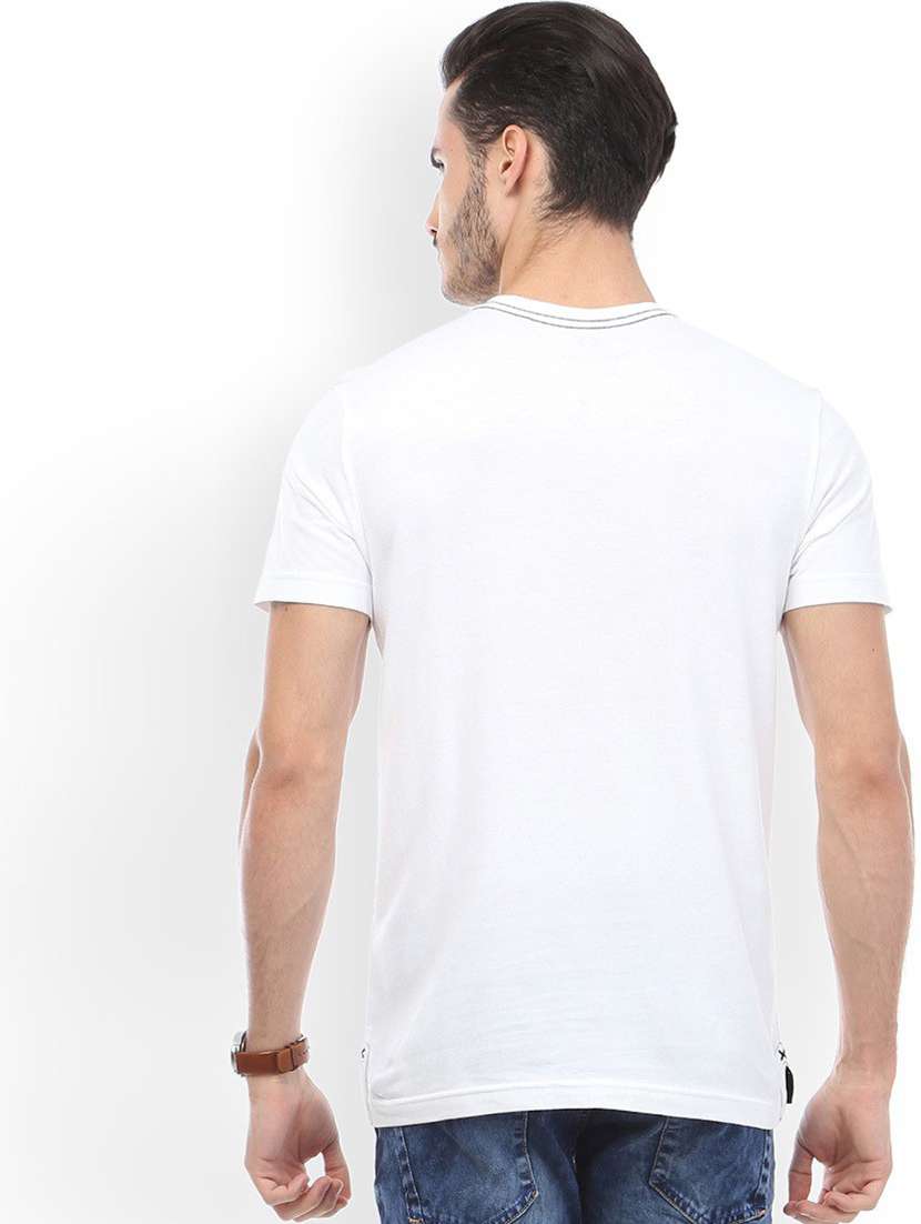 white printed cotton blend regular t-shirt - 19580740 -  Standard Image - 2