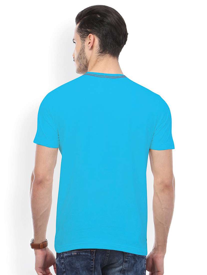 blue printed cotton blend regular t-shirt - 19580753 - Standard Image - 2