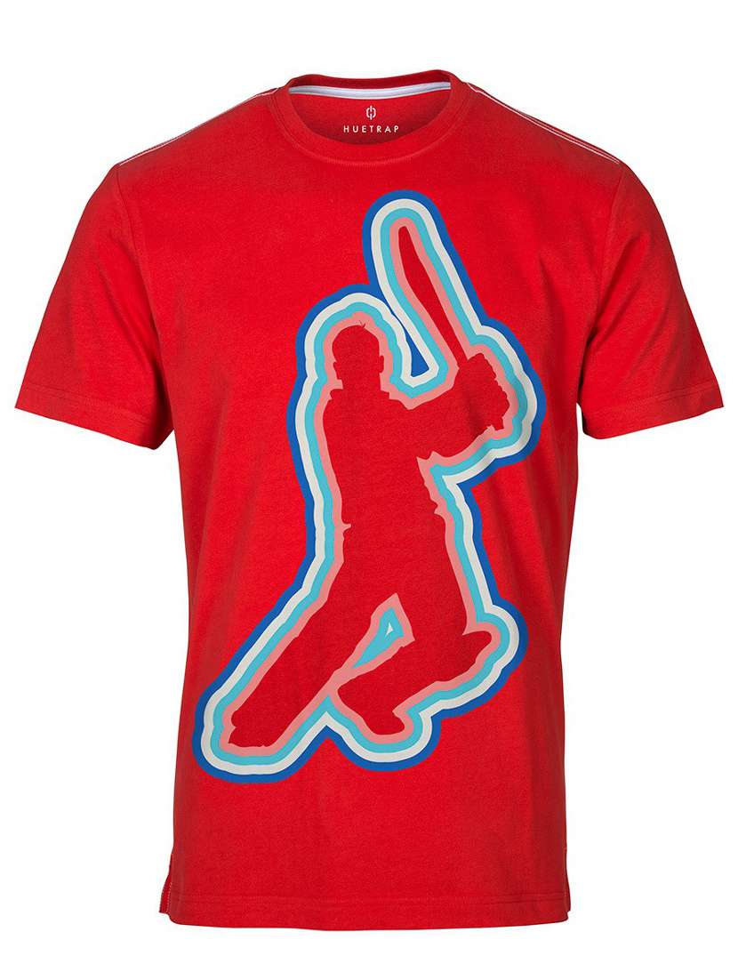 red printed cotton blend regular t-shirt - 19580799 - Standard Image - 2