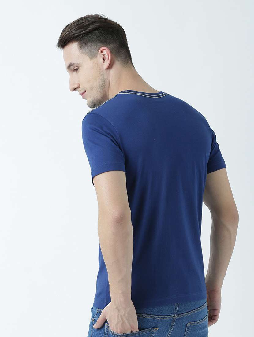 blue printed cotton blend regular t-shirt - 19580825 -  Standard Image - 2