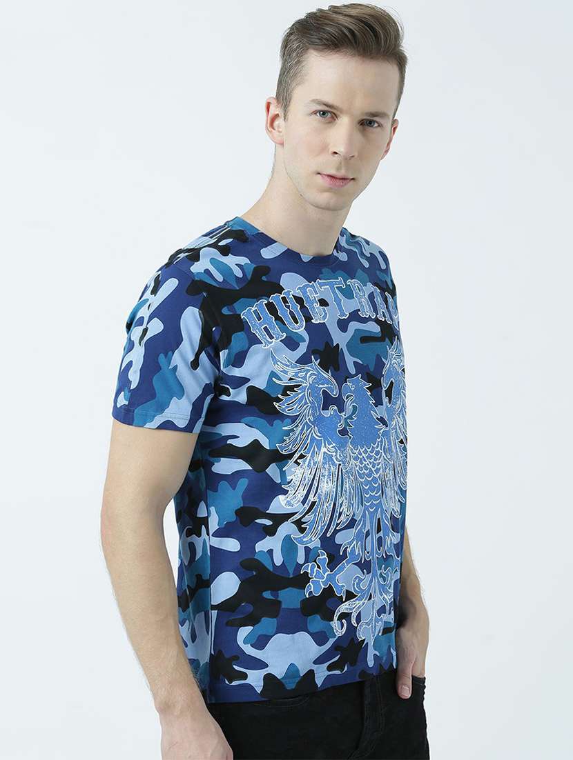 blue printed cotton blend regular t-shirt - 19580829 -  Standard Image - 2
