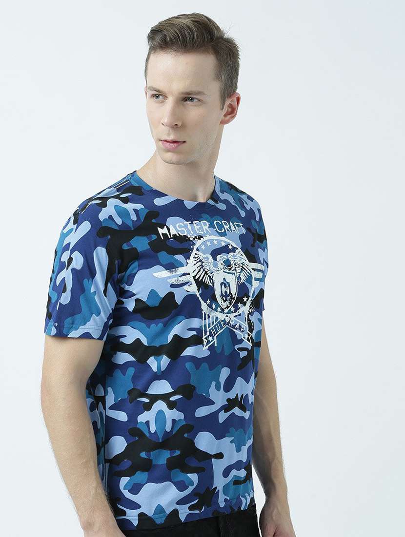 blue printed cotton blend regular t-shirt - 19580831 -  Standard Image - 2