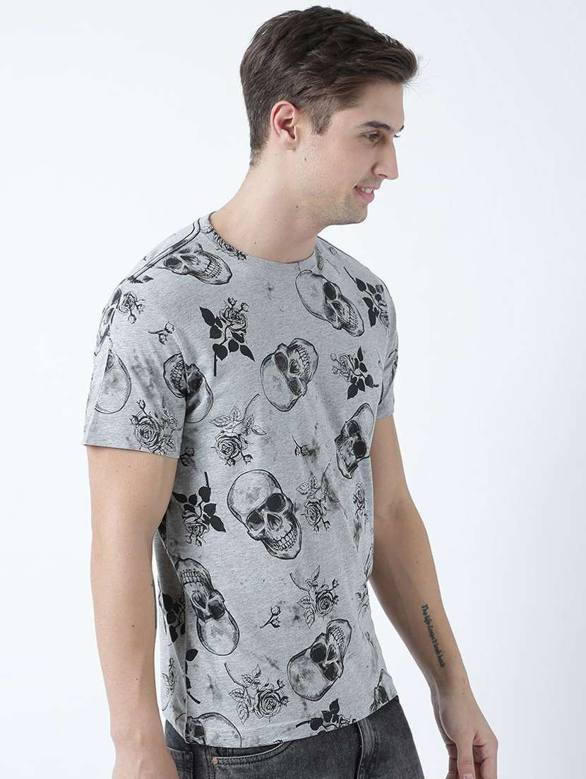 grey printed cotton blend regular t-shirt - 19580880 -  Standard Image - 2