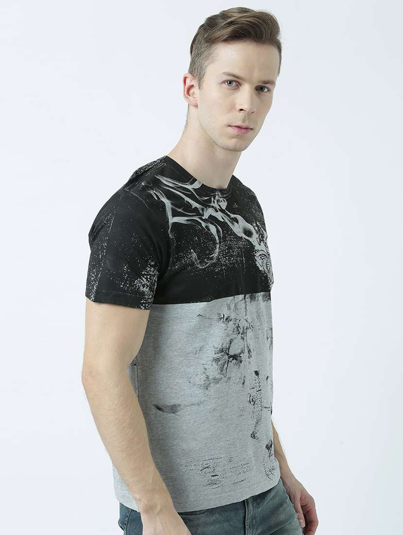 grey printed cotton blend regular t-shirt - 19580882 -  Standard Image - 2