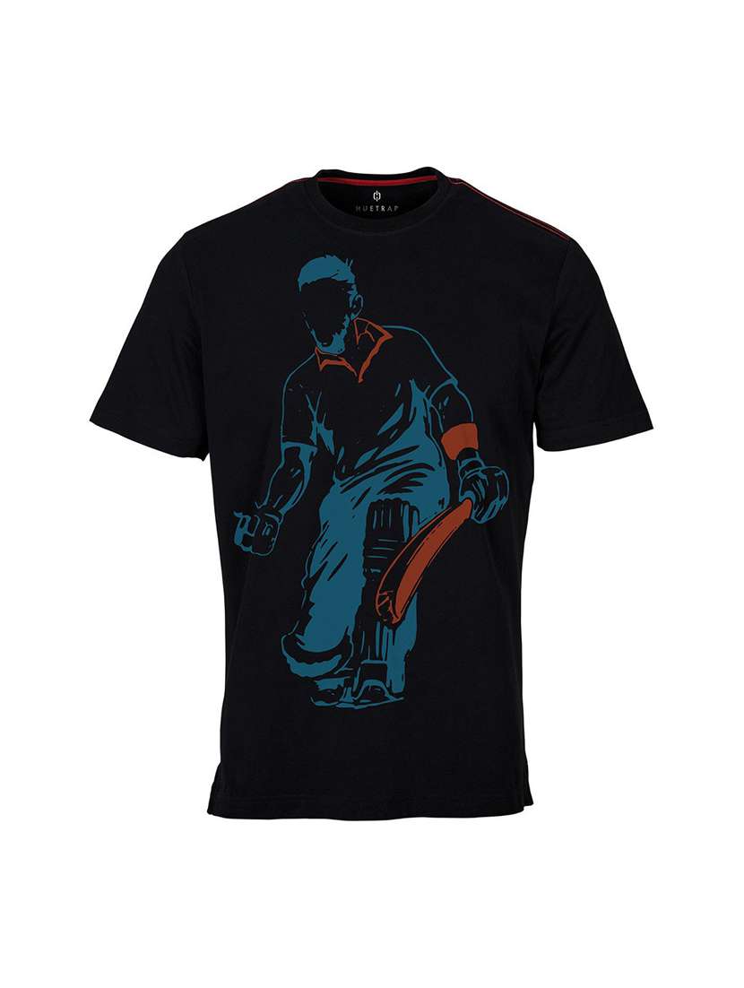 black printed cotton blend regular t-shirt - 19581070 -  Standard Image - 2