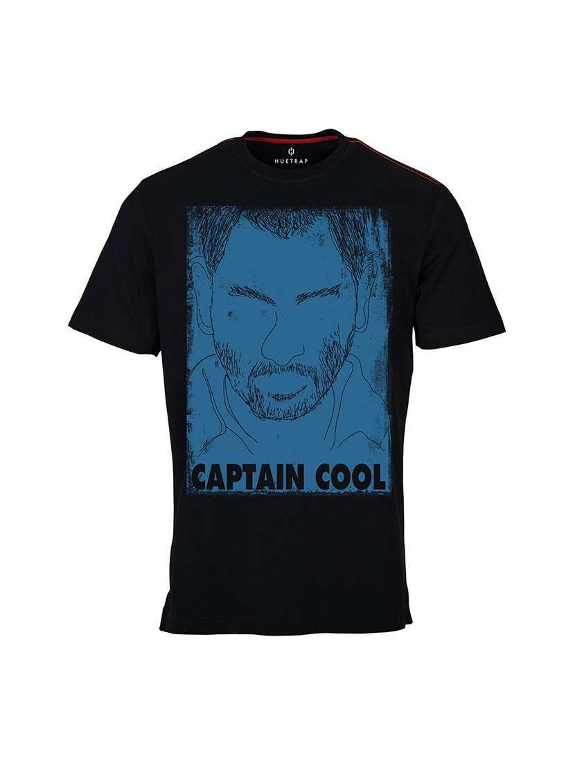 black printed cotton blend regular t-shirt - 19581071 - Standard Image - 2