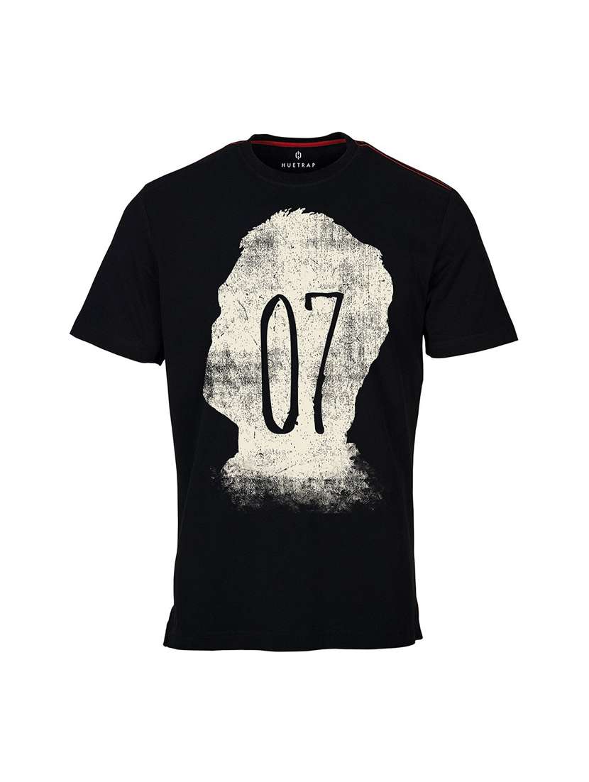 black printed cotton blend regular t-shirt - 19581072 - Standard Image - 2