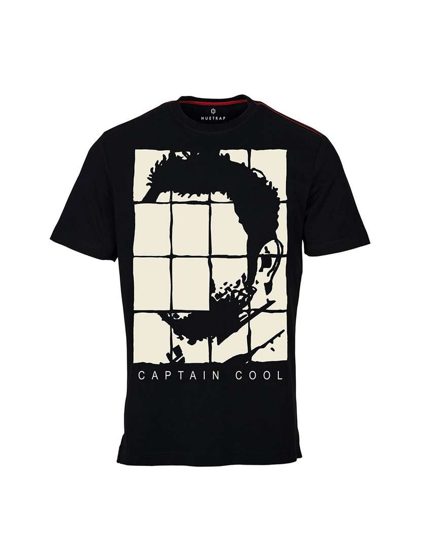 black printed cotton blend regular t-shirt - 19581074 -  Standard Image - 2