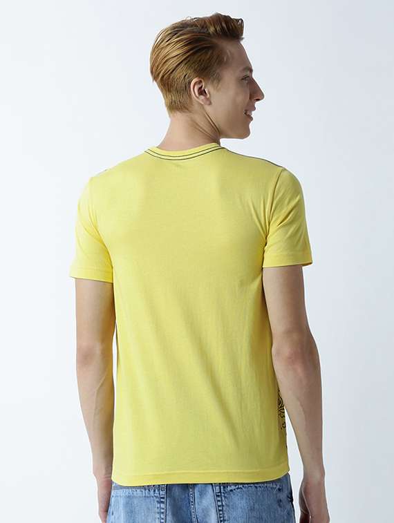 yellow printed cotton blend regular t-shirt - 19581079 -  Standard Image - 2
