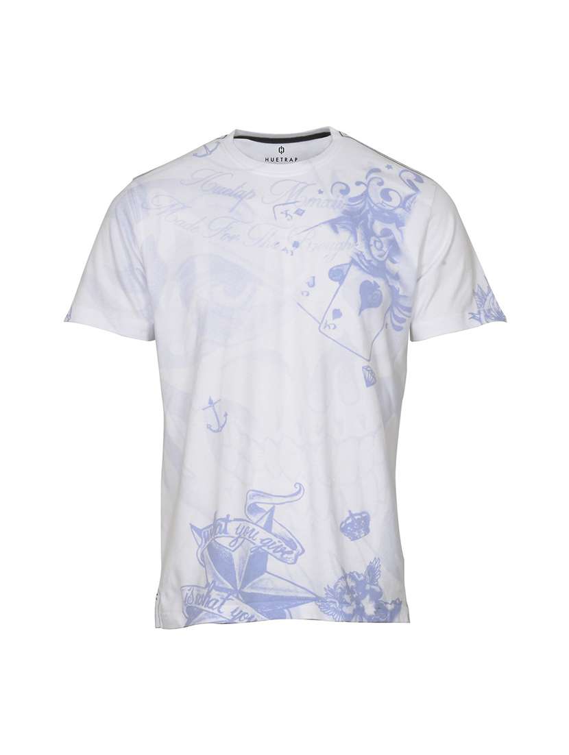 white printed cotton blend regular t-shirt - 19581104 -  Standard Image - 2