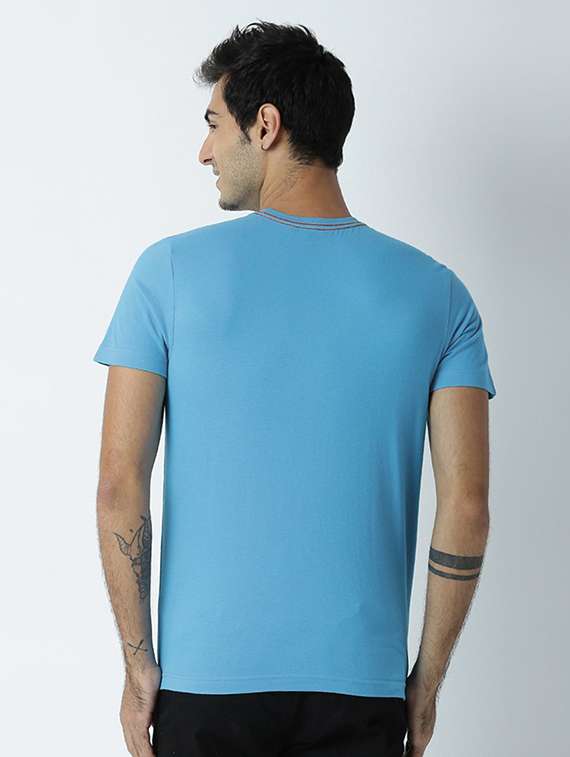 blue printed cotton blend regular t-shirt - 19581149 -  Standard Image - 2