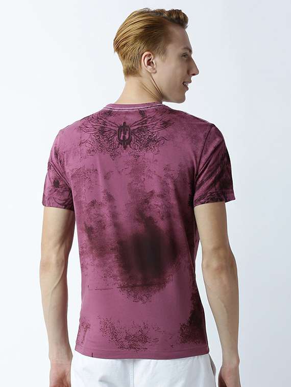 purple printed cotton blend regular t-shirt - 19581181 -  Standard Image - 2