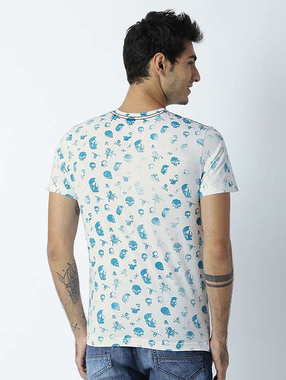 white printed cotton blend regular t-shirt - 19581328 -  Standard Image - 2