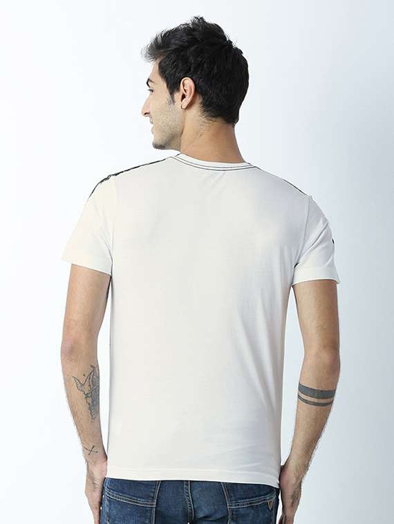 white printed cotton blend regular t-shirt - 19581329 -  Standard Image - 2
