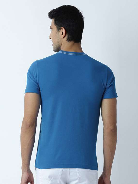 blue graphic print cotton blend regular t-shirt - 19581519 -  Standard Image - 2