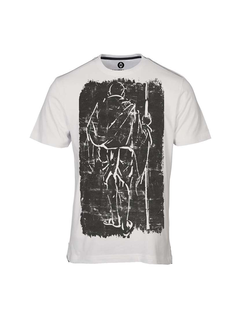 white graphic print cotton blend regular t-shirt - 19581543 -  Standard Image - 2