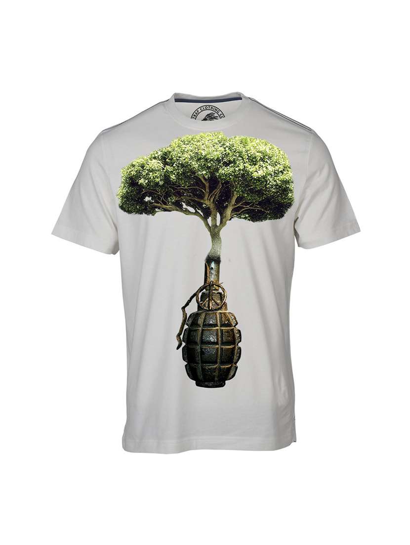 white graphic print cotton blend regular t-shirt - 19581544 -  Standard Image - 2