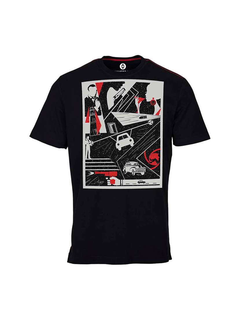 men round neck front print regular t-shirt - 19581599 -  Standard Image - 2