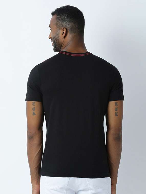 men crew neck front print regular t-shirt - 19581609 -  Standard Image - 2