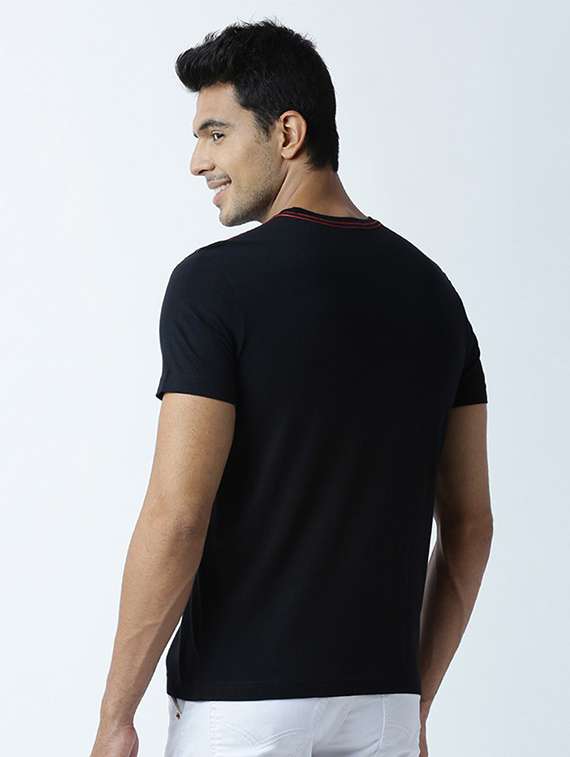 men crew neck front print regular t-shirt - 19581634 -  Standard Image - 2