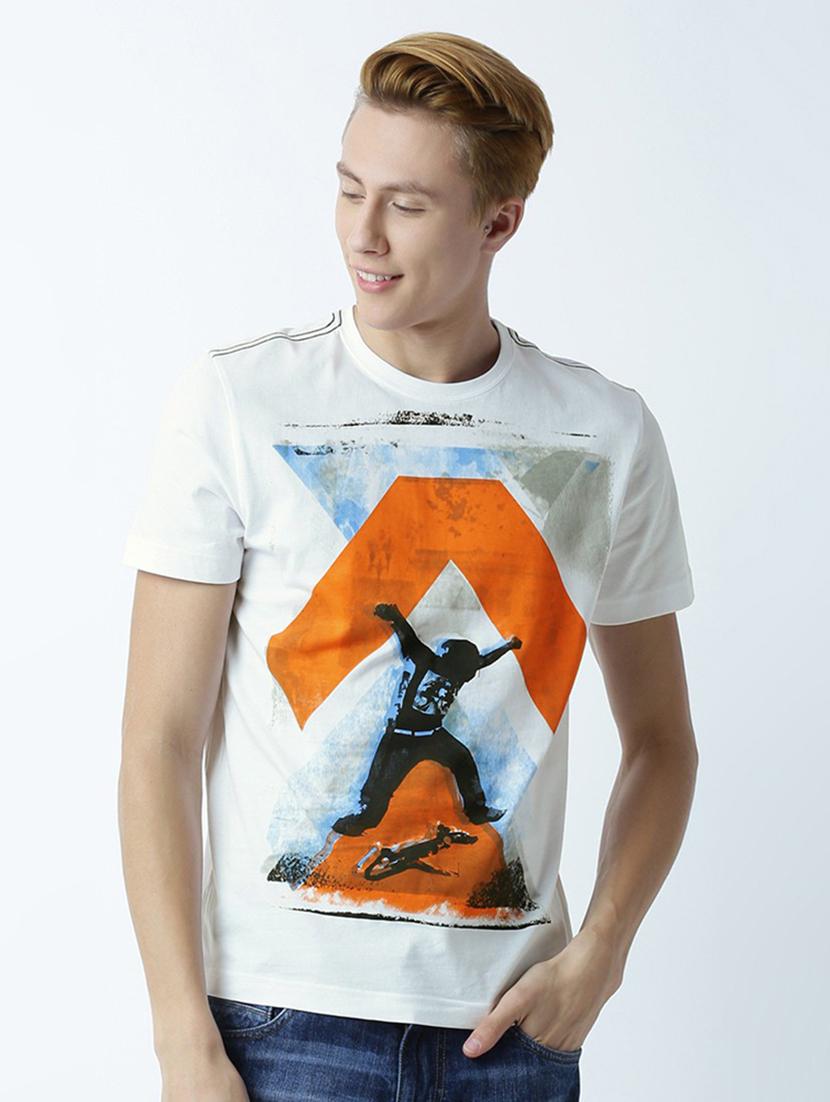 men crew neck front print regular t-shirt - 19581673 - Zoom Image - 0