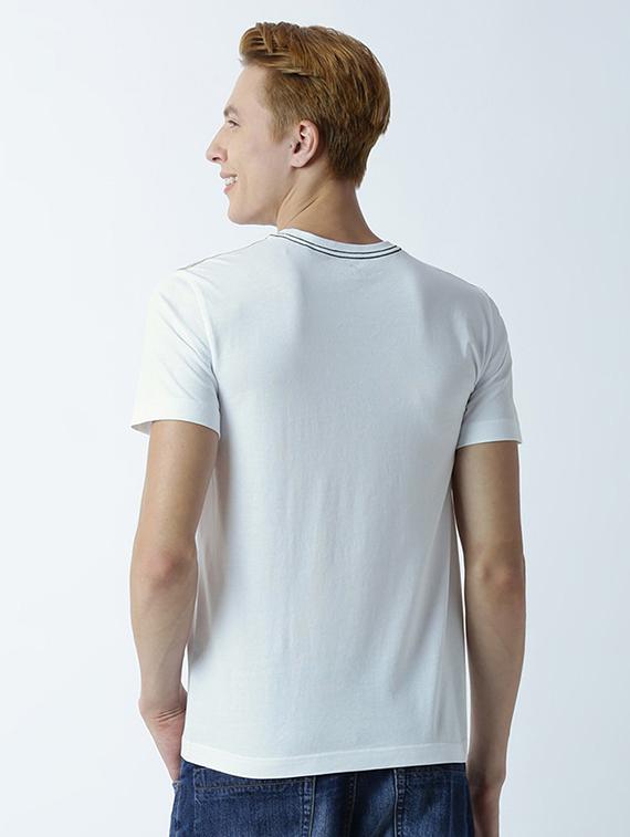 men crew neck front print regular t-shirt - 19581673 - Standard Image - 2