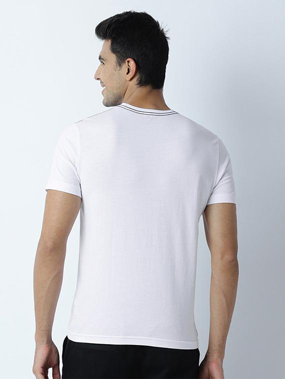 men crew neck front print regular t-shirt - 19581675 - Standard Image - 2
