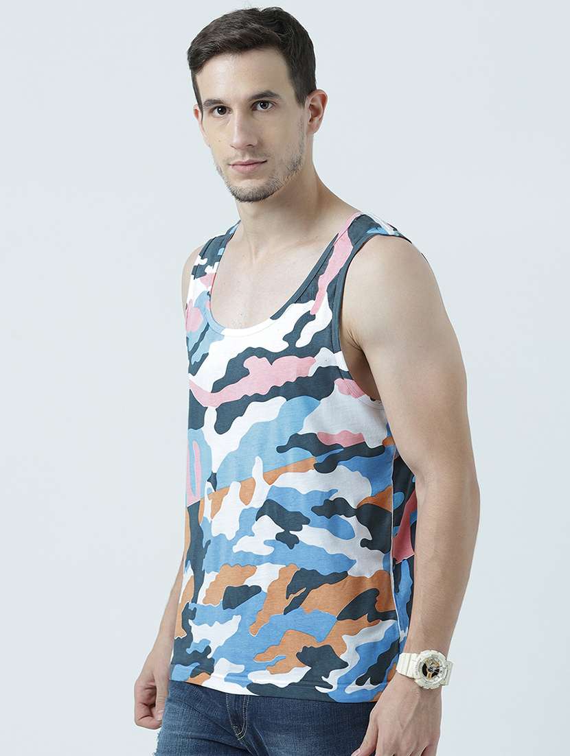 men printed sleeveless vest - 19582024 -  Standard Image - 2