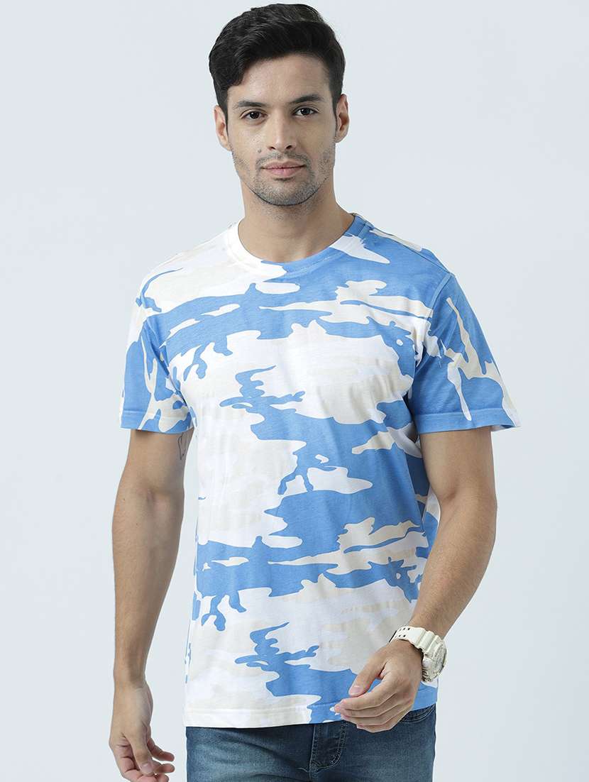men round neck printed t-shirt