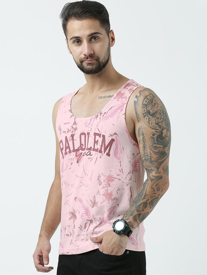 men scoop neck front print sleeveless vest - 19582130 - Standard Image - 2