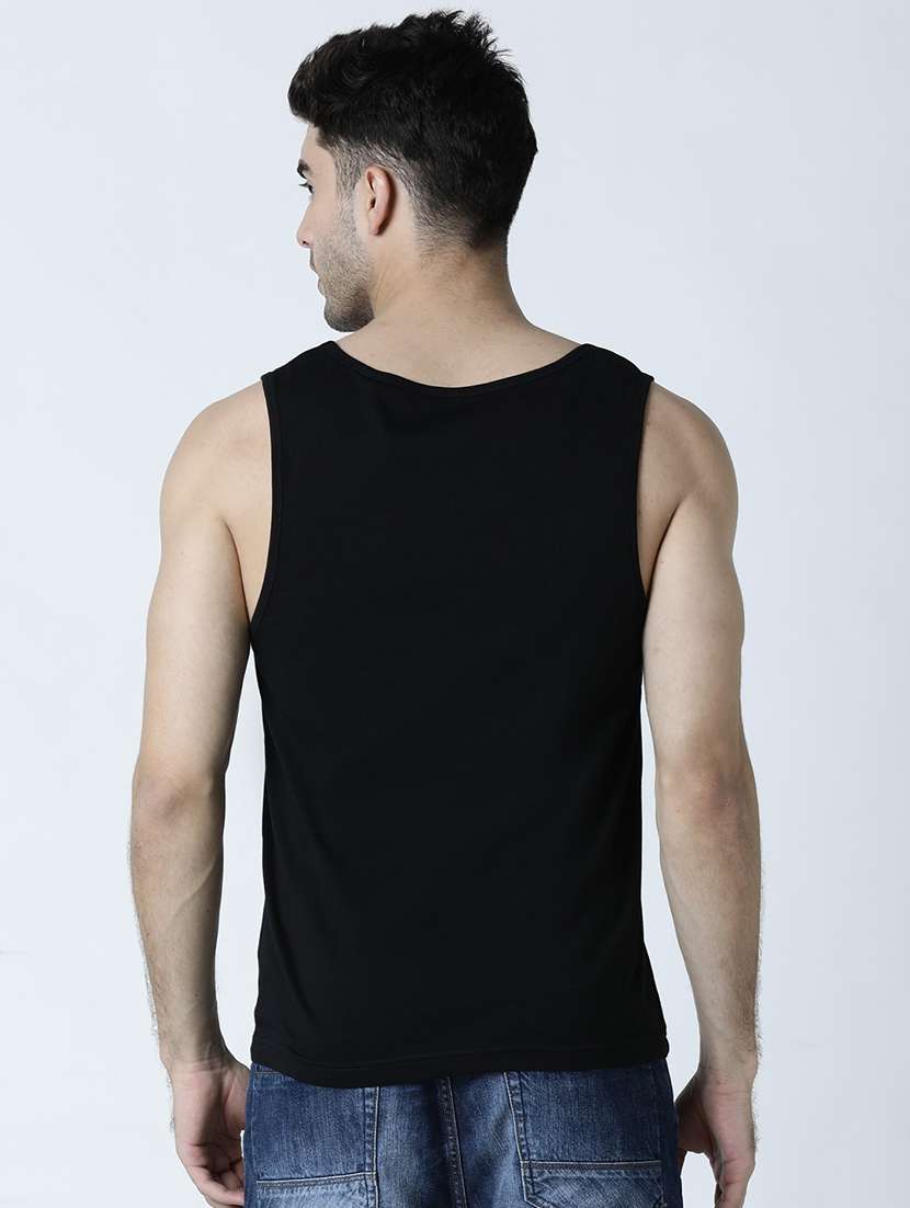 men scoop neck front print sleeveless t-shirt - 19582186 -  Standard Image - 2